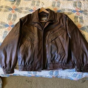 Wilson’s brown leather jacket.